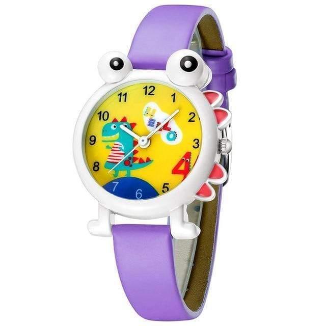 Planet Gates Cartoon Dinosaur Children Watch Cute Kids Boys Waterproof Watches Genuine Leather Kid Wristwatch Students Clock