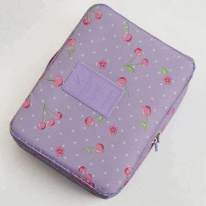 Planet Gates Purple Cherry Makeup bag Cosmetic bag Case Make Up Organizer Toiletry Storage Neceser Rushed Floral Nylon Zipper New Travel Wash pouch