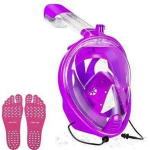 Planet Gates Purple / China / S/M Full Face Anti-Fog Diving Mask Underwater Swimming Snorkel Mask Scuba Set for Gopro Camera Beach Foldable Breathing