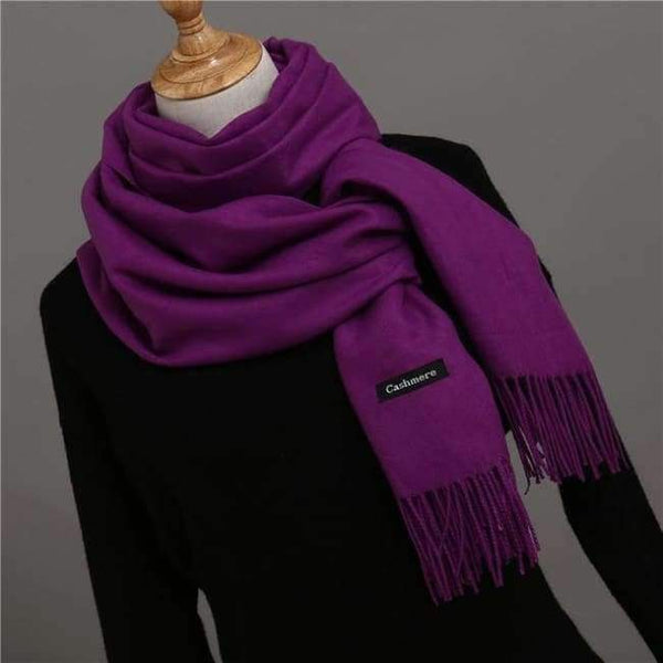 Planet Gates purple / China Women scarf soild winter cashmere scarves for ladies neck warm pashmina long shawl wraps bandana foulard female head hijab