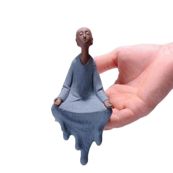 Planet Gates Purple Clay monk buddha sitting statues  zen creative ornaments home decoration monk gift  figurines tabletop handcrafts