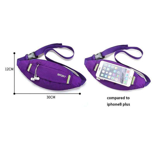 Planet Gates Purple Color Running Waist Belt Bag Waterproof Phone Holder Jogging Belly Fanny Pack Men Women Gym Fitness Bag Sport Accessories