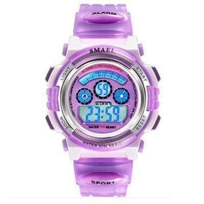 Planet Gates Purple Digital Brand Children Watches For Girls Digital Lcd 50m Waterproof Wristwatches Led Student Gift