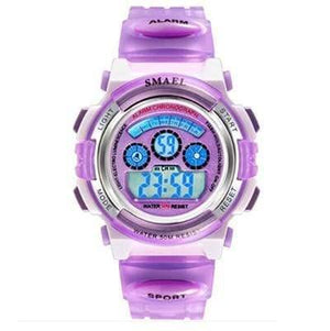 Planet Gates Purple Digital Girls Digital SMAEL LCD Digital Watches Children 50M Waterproof Wristwatches 0704 LED Student Watches Girls