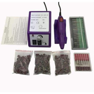Planet Gates PURPLE Electric Nail Art Drill Machine Manicure Pedicure Pen Tool Set Kit+30pcs nail drill bit+150pcs sanding bands