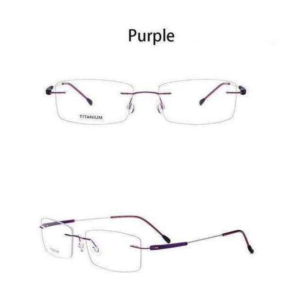 Planet Gates Purple EOOUOOE Brand Design Titanium Women Men Unisex Rimless Glasses Prescriptio Spectacles Oculos Eyewear Gafas Opticas Glasse Frame