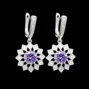 Planet Gates purple Fashion Blue Zircon Silver 925 Jewelry Hanging Drop Dangle Earrings For Women With Stones Free Gift drop ship