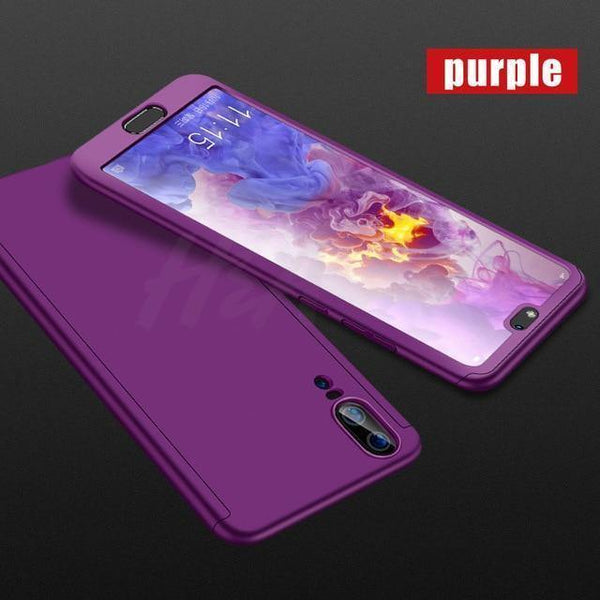 Planet Gates Purple / For Huawei P20 H&A Luxury 360 Degree Full Cover Phone Case For Huawei P20 Lite P20 Pro Screen Protector Phone Cover P20 Lite P20 Pro Case Glass