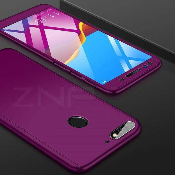 Planet Gates Purple / For Huawei Y5 2017 ZNP 360 Full Cover Phone Case For Huawei Y6 Y5 y7 2018 Case For Huawei Y7 Y6 Prime Protective Case Y5 Y7 2017 Shell With Glass