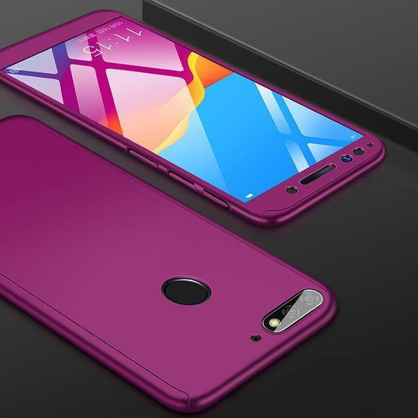 Planet Gates Purple / For Huawei Y5 2017 ZNP 360 Protection Case For Huawei Y5 Y6 Y7 2017 2018 Full Cover Phone Case For Huawei Y7 Y6 Prime Huawei Y7 Y6 Cases With Glass