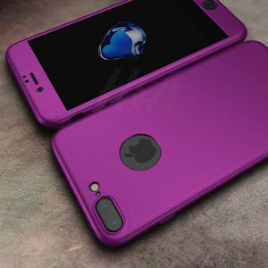 Planet Gates Purple / For iPhone 6 6s H&A Luxury 360 Degree Protection Full Cover Phone Case For iPhone 7 8 5 S SE Anti-knock Cover For iPhone 6 s 7 8 Plus Case Glass