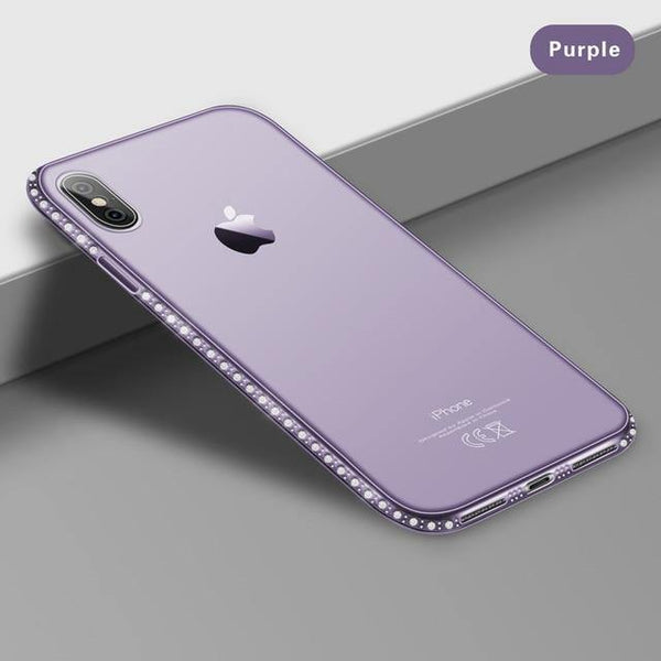 Planet Gates Purple / For iPhone 6 6s USLION Diamond Bling Transparent Phone Case Cover for iPhone 6 6S 8 7 Plus Soft TPU Clear Cover For iPhone X XR XS Max 5 5s SE