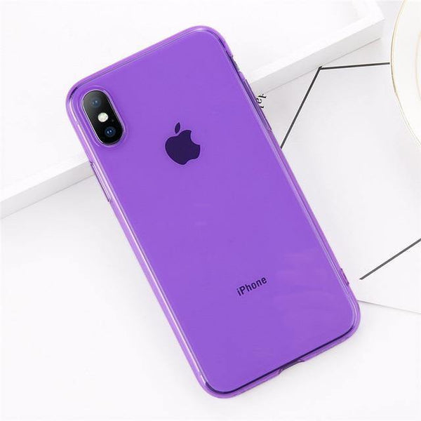 Planet Gates Purple / For iPhone X USLION Clear TPU Silicone Case For iPhone X 8 Plus Ultra Thin Transparent Back Cover for iPhone 7 6 6S Plus Soft Phone Cases