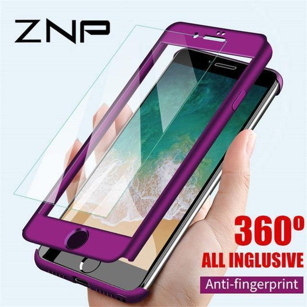 ZNP 360 Full Protective Phone Case For iPhone 8 7 Plus 6 6s Case 5 5S SE X 10 Full Cover For iPhone XR Xs Max X Cases With Glass - Planet Gates