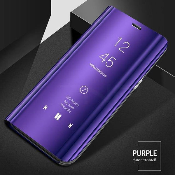 Planet Gates Purple / For S7 ZNP Smart Mirror Flip Phone Case For Samsung Galaxy S9 S8 S7 S6 Edge Plus A3 A5 A7 J3 J5 J7 2017 Clear View Cover J6 A6 A8 Cases