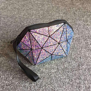 Planet Gates Purple Geometric semi circle cosmetic bag for women toiletry bag fashional makeup bag brand