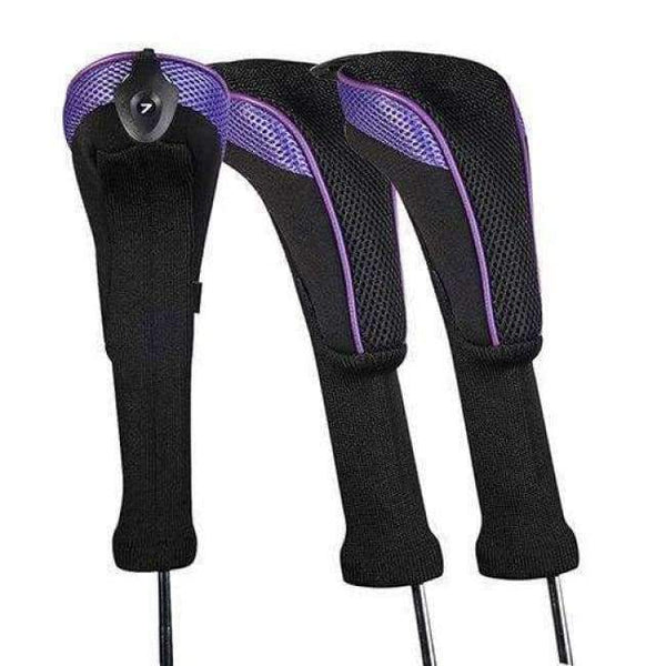 Planet Gates Purple Golf Club Head Cover 3pcs/set Golf Accessories Interchangeable No. HeadCovers Protect Set CTMT-01