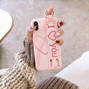 Planet Gates purple / i7 i8 Pu leather Grip Starp Phone Case for iphone 8 8plus 7 7plus 6/6S 6plus 6S+ Hard Back Cover Case