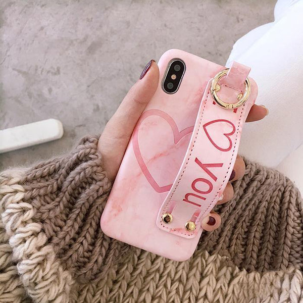 Planet Gates purple / i7 i8 Pu leather Grip Starp Phone Case for iphone 8 8plus 7 7plus 6/6S 6plus 6S+ Hard Back Cover Case