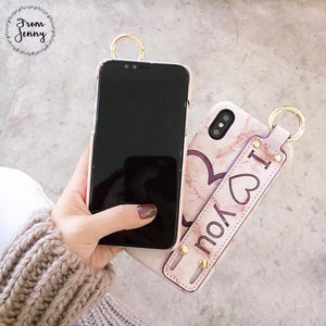 Planet Gates purple / i7 i8 Pu leather Grip Starp Phone Case for iphone 8 8plus 7 7plus 6/6S 6plus 6S+ Hard Back Cover Case
