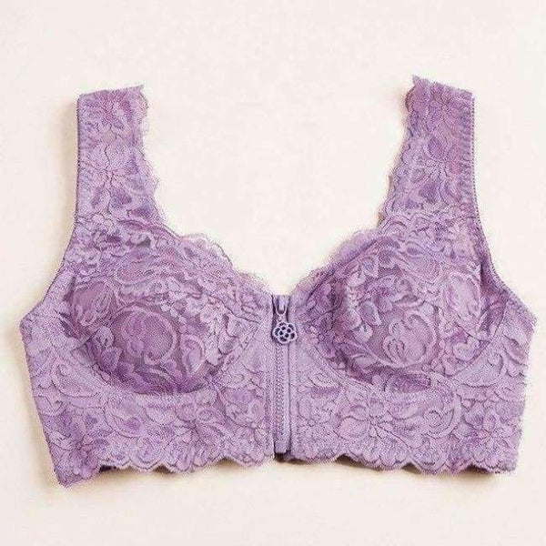 Planet Gates Lilla / L(75A 75B 75C 75D) 2018 Bh med lynlås foran til kvinder uden kant, stor brystvisning, lille, tynd bh med vest, komfortabel sove-bh, plus size