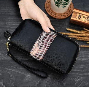 Planet Gates Purple Ladies genuine leather clutch purses panelled Long Women Wallet Zipper wrist bag female Coin Purse Mobile phone bag bolsa