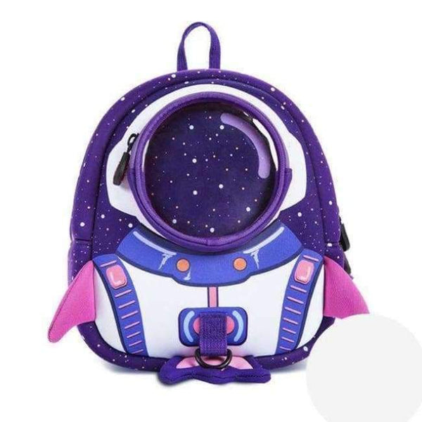 Planet Gates Purple Large Size Anti-lost 3D Cartoon Rocket Children Backpack Kids Girls Boys School Bags Neoprene Toddler Baby Kindergarten Bag Space Capsule