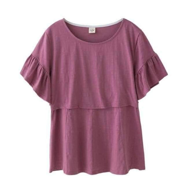 Planet Gates Purple / M Cotton Maternity Clothing Breastfeeding Nursing Tops Pregnancy Shirt Clothes For Pregnant Women Plus Size Wear Summer 2018 New