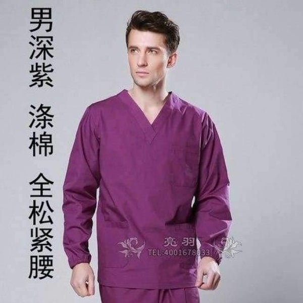 Planet Gates purple men / S Cheap Long Sleeve Scrubs Uniforms Sets Women and Men Unisex Medical Uniforms Wholesales Scrub Sets Hospital Scrubs Clothes