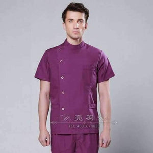 Planet Gates purple men / S Summer women hospital customized logo medical scrub set design slim fit dental scrubs beauty salon nurse uniform spa
