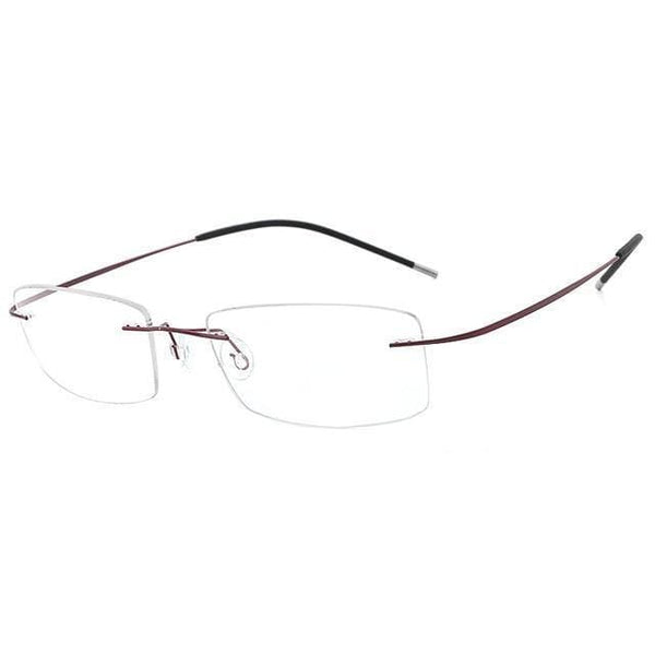 Planet Gates purple Mens Lightweight Titanium Rimless Eyeglasses Frames Prescription Optical Glasses Frame
