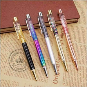 Planet Gates Purple Metal Copper Ballpoint Pen Luxury Brass Gold Foil Drill Ball Pen Sliver Penalty Office School Pencil Writing Supplies 1.0mm