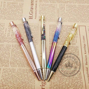 Planet Gates Purple Metal Copper Ballpoint Pen Luxury Brass Gold Foil Drill Ball Pen Sliver Penalty Office School Pencil Writing Supplies 1.0mm
