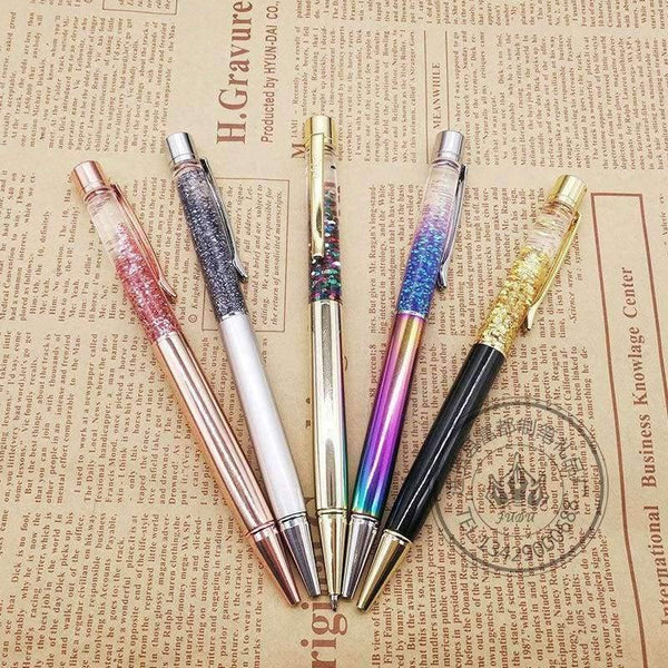 Planet Gates Purple Metal Copper Ballpoint Pen Luxury Brass Gold Foil Drill Ball Pen Sliver Penalty Office School Pencil Writing Supplies 1.0mm