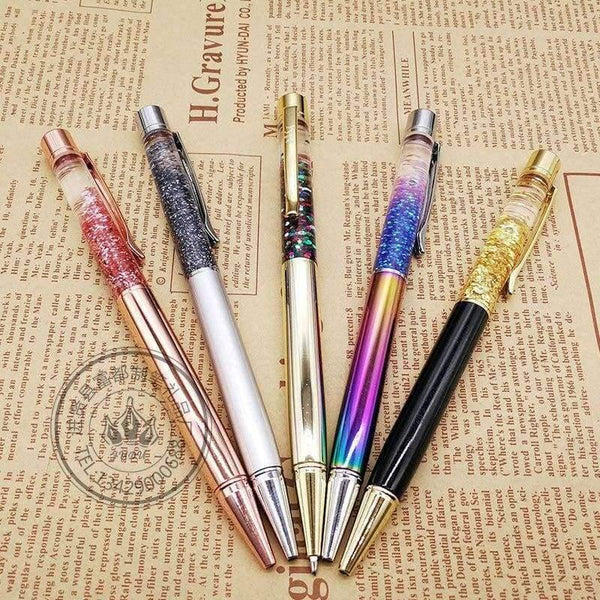 Planet Gates Purple Metal Copper Ballpoint Pen Luxury Brass Gold Foil Drill Ball Pen Sliver Penalty Office School Pencil Writing Supplies 1.0mm