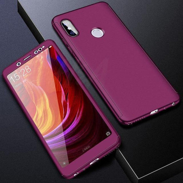 Planet Gates Purple / Note 5A ( 32GB ) H&A H&A Luxury 360 Degree Full Cover Phone Case For Xiaomi Redmi Note 5 5A Screen Protector Cover 4X 4A Note 5 Plus Case Glass