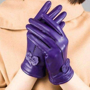 Planet Gates purple / One Size high-grade genuine fashion winter leather female Thickening multiple colour gloves women gloves EE104