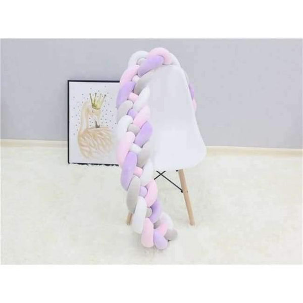 Planet Gates Purple pink 4 colors 4 Braids 2 Meter Knot Soft Baby Bed Bumper Crib Sides Newborn Crib Pad Protection Cot Bumpers Bedding for Infant