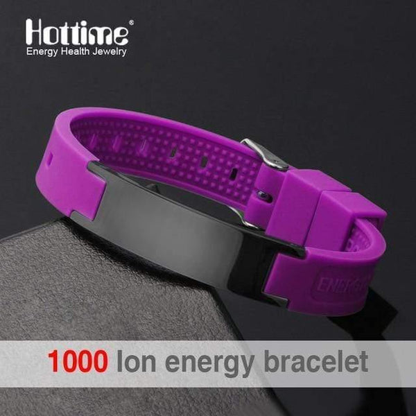 Planet Gates Purple Power Energy Wristbands Balance Ion Magnetic Therapy Fashion Silicone Bands Bracelets Therapy Body Keep Your Healty Healing Pain