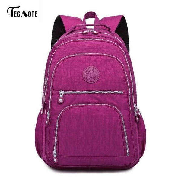 Planet Gates Purple red / 27CMX13CMX37CM 1368 School Bag Waterproof Nylon Brand Laptop Backpacks For Teenager Women Backpack Leisure Shoulder Bags Computer Packsack