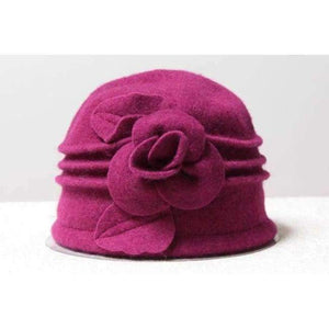 Planet Gates Purple Rose 2018 Floral Casual Brand Warm Lady Autumn Floppy Soft Girl Fedoras Women Fedoras 100% Pure Wool Dome Winter Hat For Women