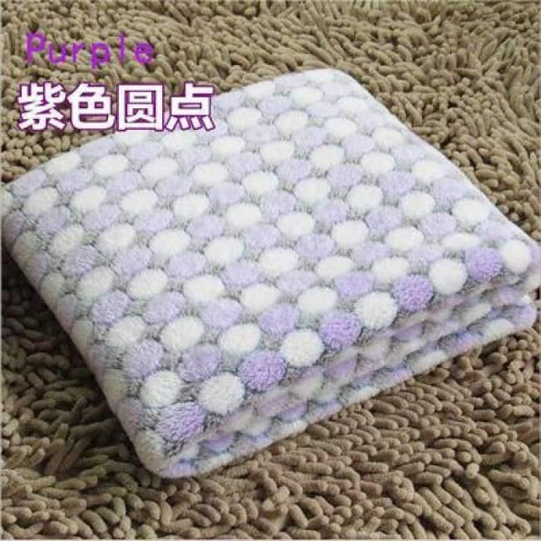 Planet Gates Purple / S Flannel Pet Dog Blanket Dots Printed Breathable Dog Cat Bed Mat Warm Pet Sleeping Cushion Cover For Pet Dog Cat Products