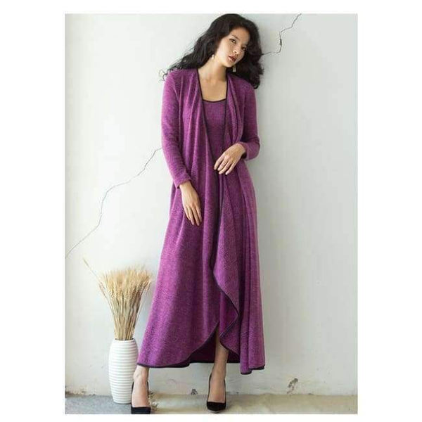 Planet Gates Purple / S Two-piece Suit Dress Brand 2018 New Autumn Winter  Vintage  Knitted  Women sets