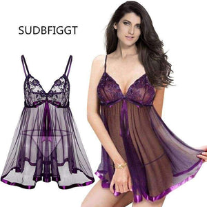 Planet Gates purple / S Women sexy lingerie  See-through sex Women's Intimates ladies full lace slips Plus size 6XL