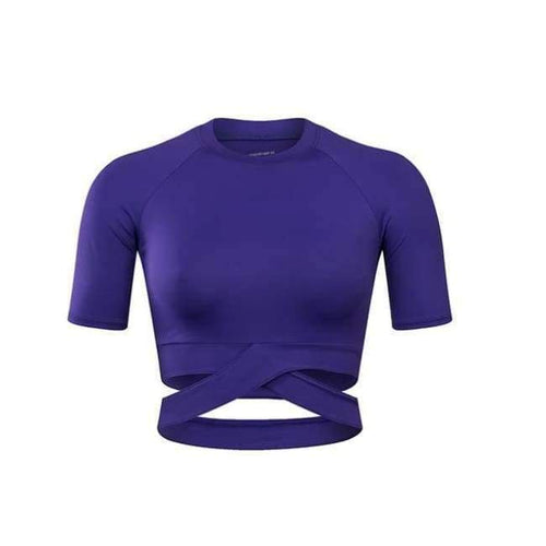 Planet Gates Purple / S Women Yoga Shirts Sexy Sports Top Style Fitness Crop Top Solid  Running Shirt Sport Gym Clothes Tank Tops Sportswear