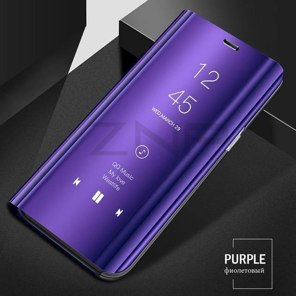 Planet Gates Purple / S7 ZNP Clear View Smart Mirror Flip Case For Samsung Galaxy S9 S8 Plus S7 S6 Edge Phone Cover For Samsung Note 8 A3 A5 A7 A8 Case