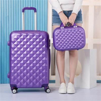 Planet Gates Purple set / 20" Luggage Set with Handbag,Women Travel Suitcase Bag with Cosmetic Bag,20"22"24"26"28"inch Wheel Trolley Case