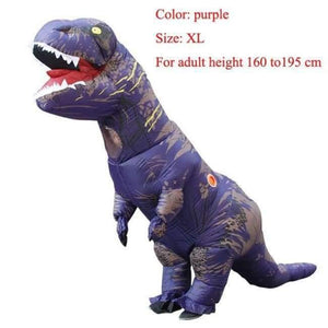 Planet Gates purple size XL / T REX Adult  T-REX Inflatable Costume Christmas Cosplay Dinosaur Animal Jumpsuit Halloween Costume for Women Men