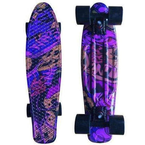 Planet Gates Purple Skull / China 22" Cruiser Skateboard Mini Plastic Skate Board Retro Longboard Graphic Galaxy Starry Printed Skate