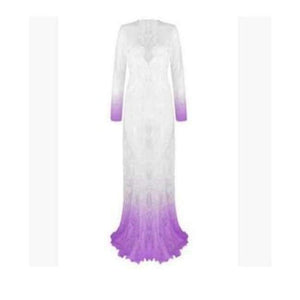 Planet Gates purple sleele / S Plus Size Low-cut Full Slips Lace Long Slips Women Hot Intimates Femme Maxi Femme Underdress Petticoat Nightgown New V Neck